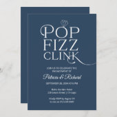 Chic Pop Fizz Clink Engagement Party Aankondiging (Voorkant / Achterkant)