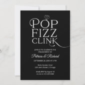 Chic Pop Fizz Clink Engagement Party Aankondiging (Voorkant)
