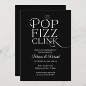 Chic Pop Fizz Clink Engagement Party Aankondiging (Voorkant / Achterkant)
