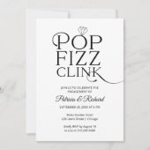 Chic Pop Fizz Clink Engagement Party Aankondiging (Voorkant)