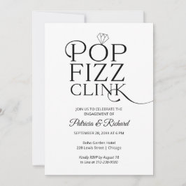 Chic Pop Fizz Clink Engagement Party Aankondiging