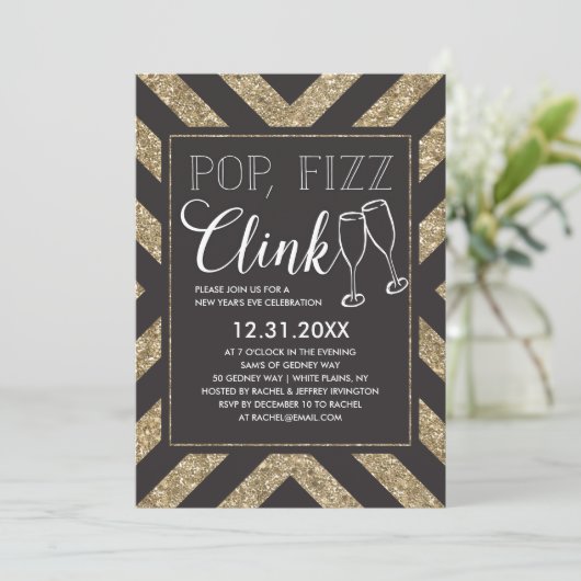 Chic Pop Fizz Clink Kaart (Staand voorkant)