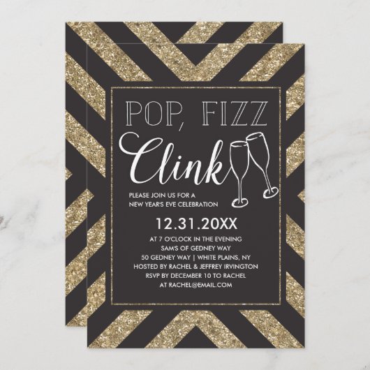 Chic Pop Fizz Clink Kaart (Voorkant / Achterkant)