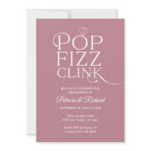 Chic Pop Fizz Clink Uitnodiging voor verlovingsfee