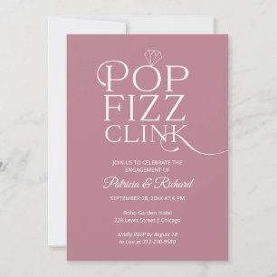 Chic Pop Fizz Clink Uitnodiging voor verlovingsfee
