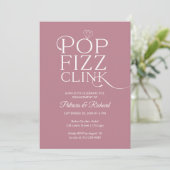 Chic Pop Fizz Clink Uitnodiging voor verlovingsfee (Staand voorkant)