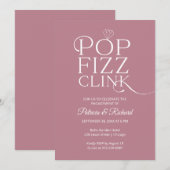 Chic Pop Fizz Clink Uitnodiging voor verlovingsfee (Voorkant / Achterkant)
