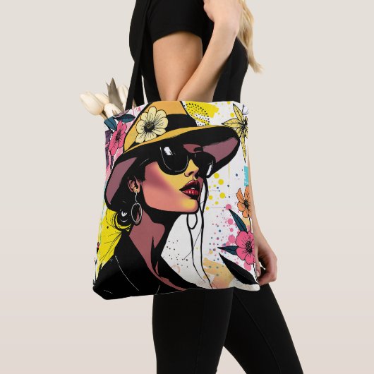 Chic Pop Floral Duet Tote Bag (Dichtbij)