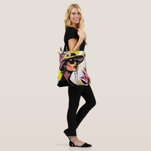 Chic Pop Floral Duet Tote Bag (Op model)