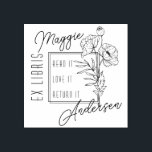 Chic Poppies | Naam Ex Libris Boek Plaat Rubberstempel<br><div class="desc">Deze chic boekplaatstempel heeft een deco-stijl lettertype dat is samengesmolten met poppies in nouvelle-stijl en een Boho-handgeschreven script voor je voor- en achternaam. De woorden 'Ex Libris' (Latijn voor 'Uit de bibliotheek van') langs de zijkant en binnen de vierkante rand staan de woorden 'Lees het. Houd ervan. Breng het terug.'...</div>