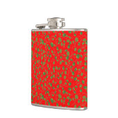 Chic Poppy Buds op Bright Red Hip Flask Heupfles (Links)