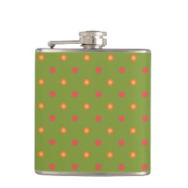 Chic Poppy Colors Polka Dots Hip Flask Heupfles