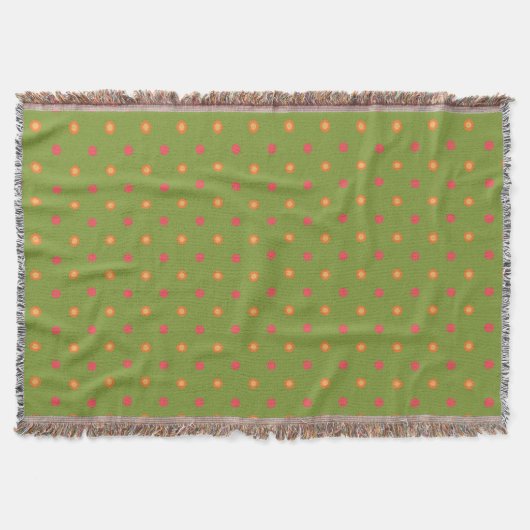 Chic Poppy Colors Polka Dots Throw Blanket Deken (Voorkant)