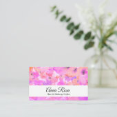 *~* Chic Popular Floral Lavender Pink Waterverf Visitekaartje (Staand voorkant)