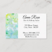 *~* Chic Popular Floral Turquoise Green Beauty Visitekaartje (Achterkant)