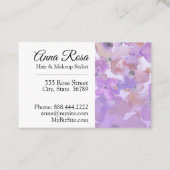 *~* Chic Popular Flower Blue Lavender Waterverf Visitekaartje (Achterkant)