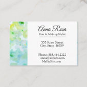 *~* Chic Popular Flower Turquoise Green Beauty Visitekaartje (Achterkant)