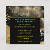 *~* Chic Popular Gold Glitter Black Agate Geode Vierkante Visitekaartje (Achterkant)