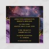 *~* Chic Popular Gold Glitter Paars Agate Geode Vierkante Visitekaartje (Achterkant)