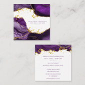 *~* Chic Popular Gold Glitter Paars Agate Haar Vierkante Visitekaartje (Voorkant / Achterkant)
