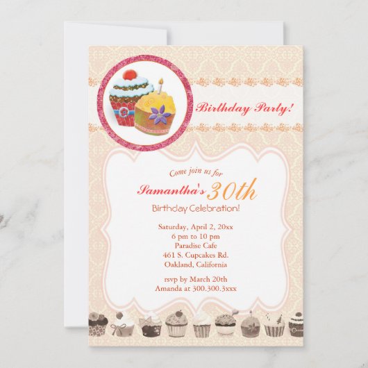 Chic Posh Cupcakes 30ste verjaardag Kaart (Voorkant)