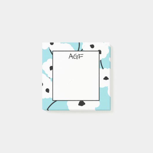 CHIC POST-IT-NOTE_MOD WHITE & BLACK POPPIES POST-IT® NOTES (Voorkant)
