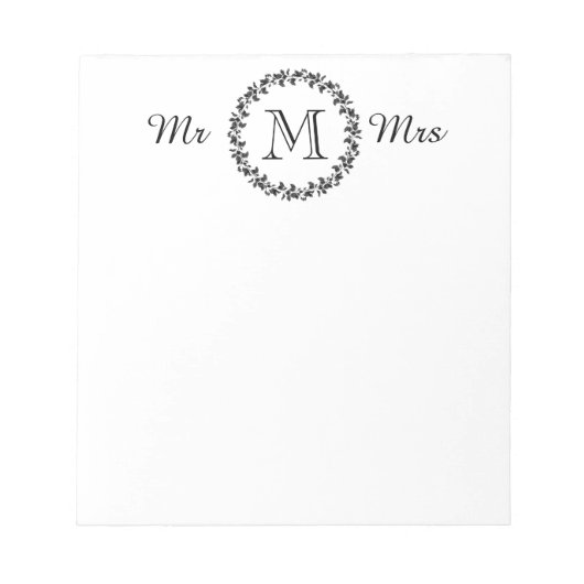 CHIC POST-IT-NOTE_"Mr and Mrs." WHITE/WHITE Notitieblok (Voorkant)