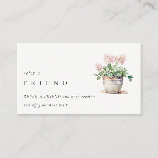 Chic Potted Floral House Planten verwijzen naar ee Visitekaartje (Voorkant)