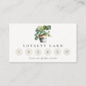 Chic Potted Leafy House Planten 6 Punch Loyaliteit Visitekaartje (Voorkant)