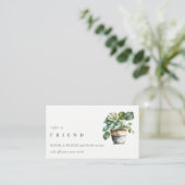 Chic Potted Leafy House Planten verwijzen naar een Visitekaartje (Staand voorkant)