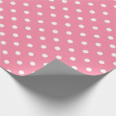 Chic Preppy Pink en White Polka Dots Cadeaupapier (Hoek)