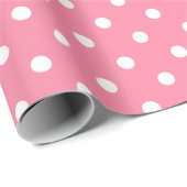 Chic Preppy Pink en White Polka Dots Cadeaupapier (Rol Hoek)