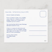 Chic Preppy Plaid Hanukkah Custom 4 Fotocollage Feestdagenkaart (Achterkant)