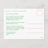 Chic Preppy Plaid Kerstmis Custom 4 Fotocollage Feestdagenkaart (Achterkant)