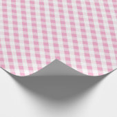chic preppy roze navy gingham patroonmonogram cadeaupapier (Hoek)