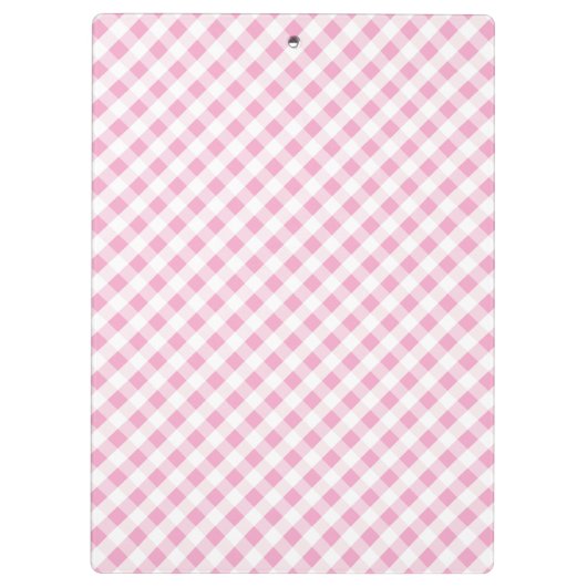 chic preppy roze navy gingham patroonmonogram klembord (Achterkant)