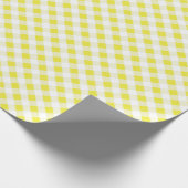 chic preppy yellow navy gingham patroon monogram cadeaupapier (Hoek)