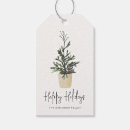 Chic Prettig Kerstfeest Kerstboom  Cadeaulabel