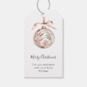 Chic Pretty Pink Bow Christmas Ornament Cadeaulabel (Voorkant)