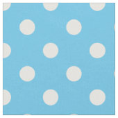 Chic Primrose Sky Blue en White Polka Dot Pattern Stof (Close Up)