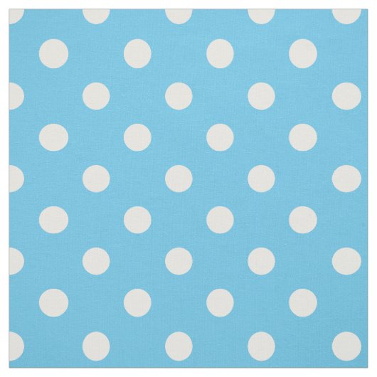 Chic Primrose Sky Blue en White Polka Dot Pattern Stof (Swatch)