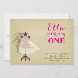 Chic Princess First Birthday Invitations Kaart