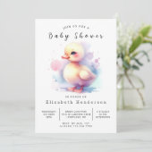 Chic Printable Duck Baby shower Kaart (Staand voorkant)