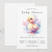 Chic Printable Duck Baby shower Kaart (Voorkant / Achterkant)