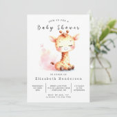 Chic Printable Giraffe Baby shower Kaart (Staand voorkant)