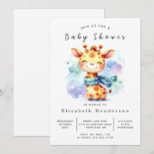 Chic Printable Giraffe Baby shower Kaart (Voorkant / Achterkant)