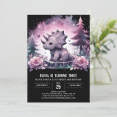 Chic Printable Triceratops Verjaardag Kaart (Staand voorkant)