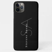 Chic Professional Black en White Monogramed Case-Mate iPhone Case (Achterkant)