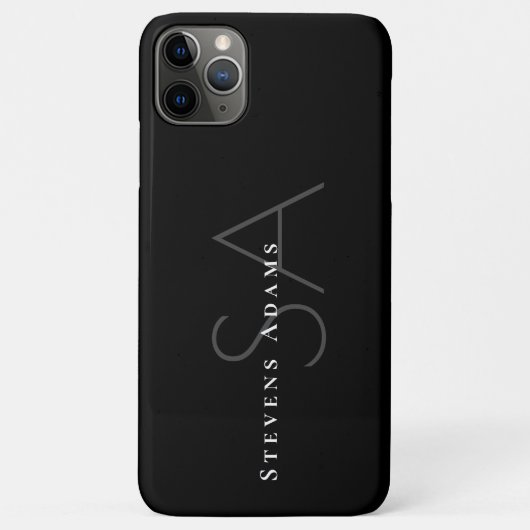 Chic Professional Black en White Monogramed Case-Mate iPhone Case (Achterkant)