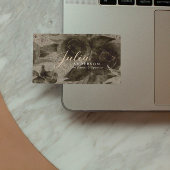 Chic Professional Gold Floral Script Visitekaartje